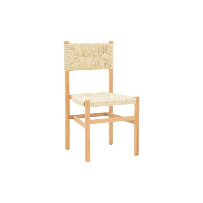 Καρέκλα "OARVINE" από rubberwood/σχοινί σε φυσικό χρώμα 46x52x88