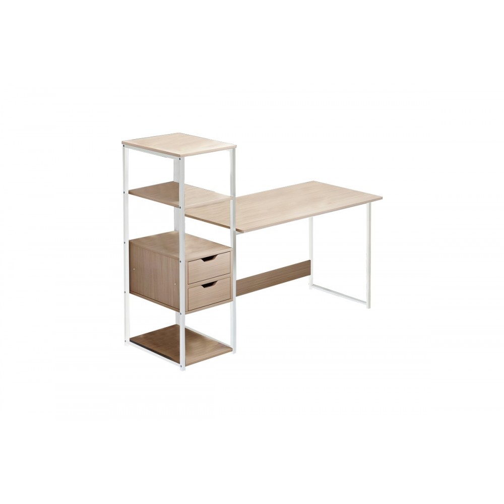 Φοιτητικό πακέτο 2τμχ "ZAYJO" από mdf/μέταλλο σε σονόμα/μαύρο χρώμα 107x40x110