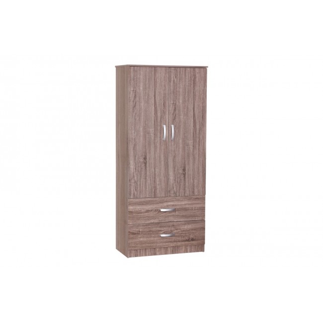 Ντουλάπα δίφυλλη "ZELIA" σε καρυδί χρώμα 79x42x180