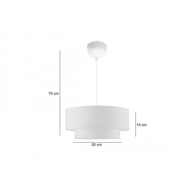 Φωτιστικό οροφής "SOMBRE" από ύφασμα/pvc σε λευκό χρώμα Φ30x70