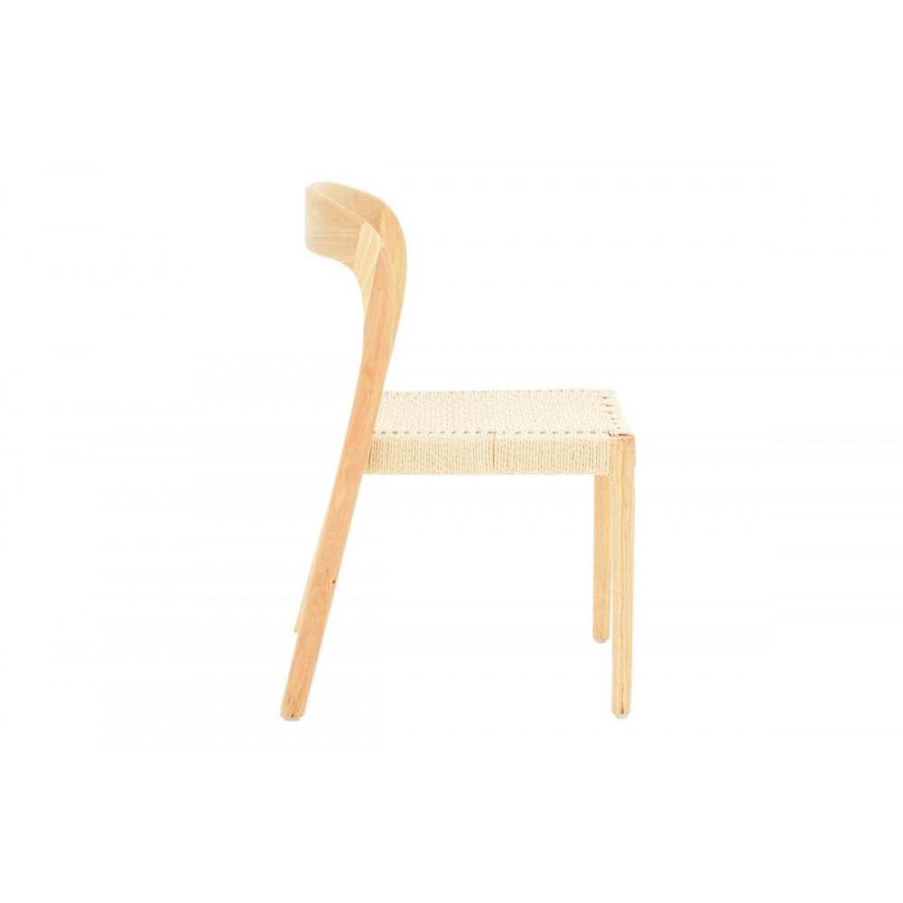 Καρέκλα "TAVRINE" σχοινί/rubberwood σε φυσικό χρώμα 47x59x78