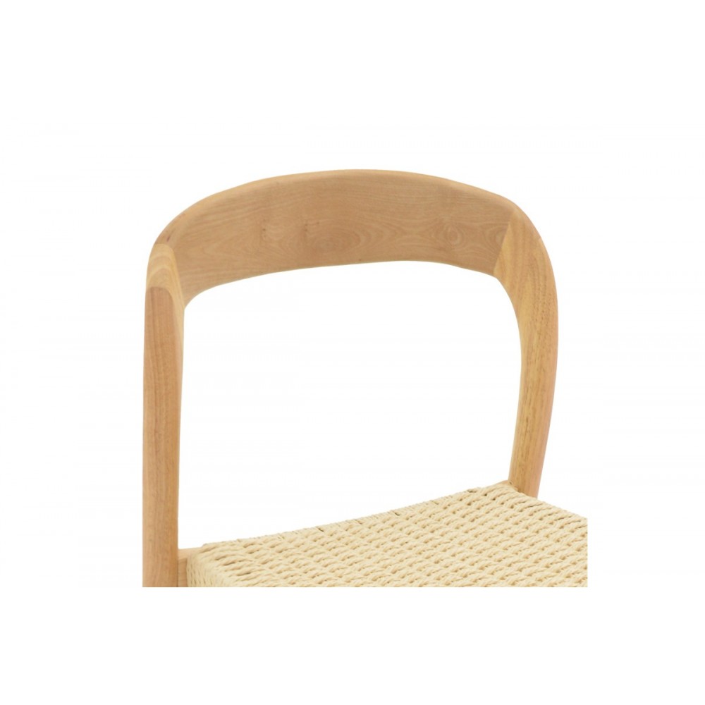 Καρέκλα "TAVRINE" σχοινί/rubberwood σε φυσικό χρώμα 47x59x78