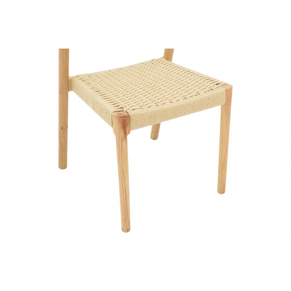 Καρέκλα "TAVRINE" σχοινί/rubberwood σε φυσικό χρώμα 47x59x78