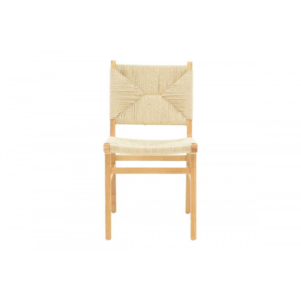 Καρέκλα "ARTEN" από σχοινί/rubberwood σε φυσικό χρώμα 60x55x85