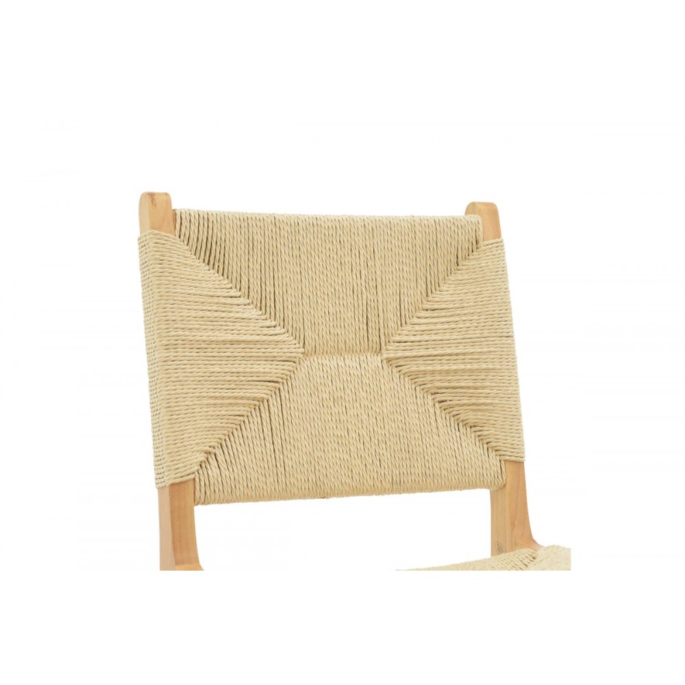 Καρέκλα "ARTEN" από σχοινί/rubberwood σε φυσικό χρώμα 60x55x85