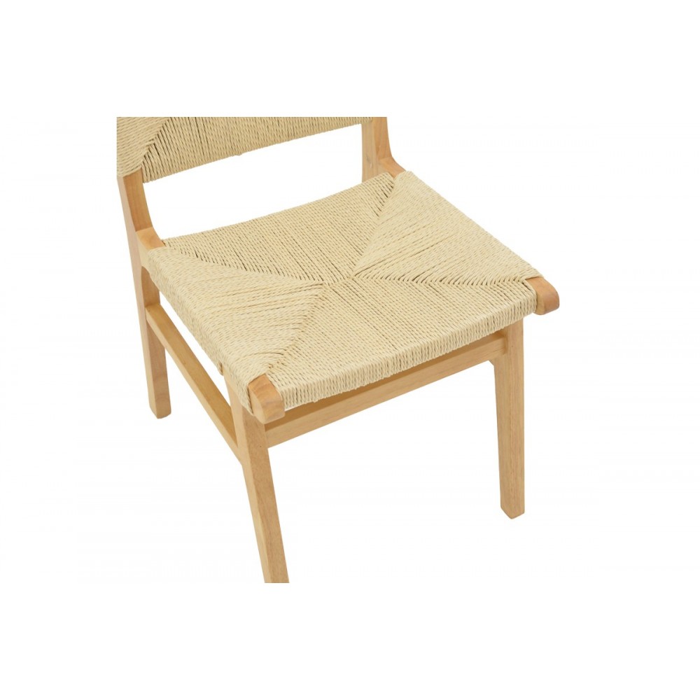 Καρέκλα "ARTEN" από σχοινί/rubberwood σε φυσικό χρώμα 60x55x85