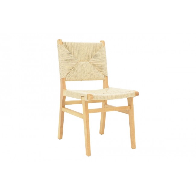 Καρέκλα "ARTEN" από σχοινί/rubberwood σε φυσικό χρώμα 60x55x85