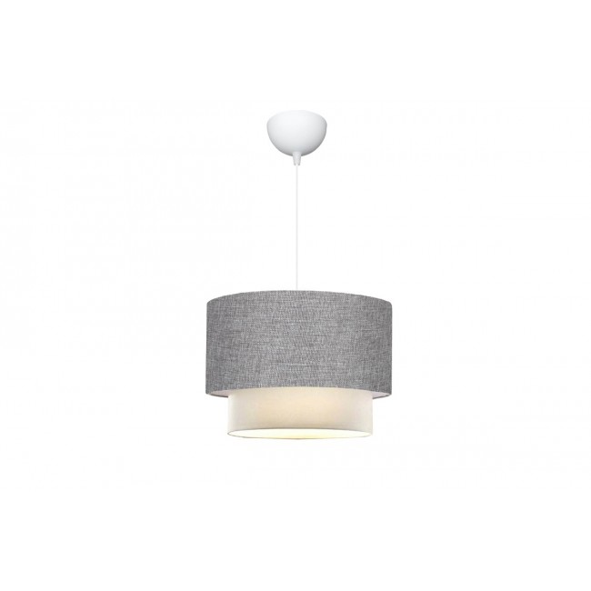 Φωτιστικό οροφής "FERSA" από ύφασμα/pvc σε γκρι/κρεμ χρώμα Φ30x70