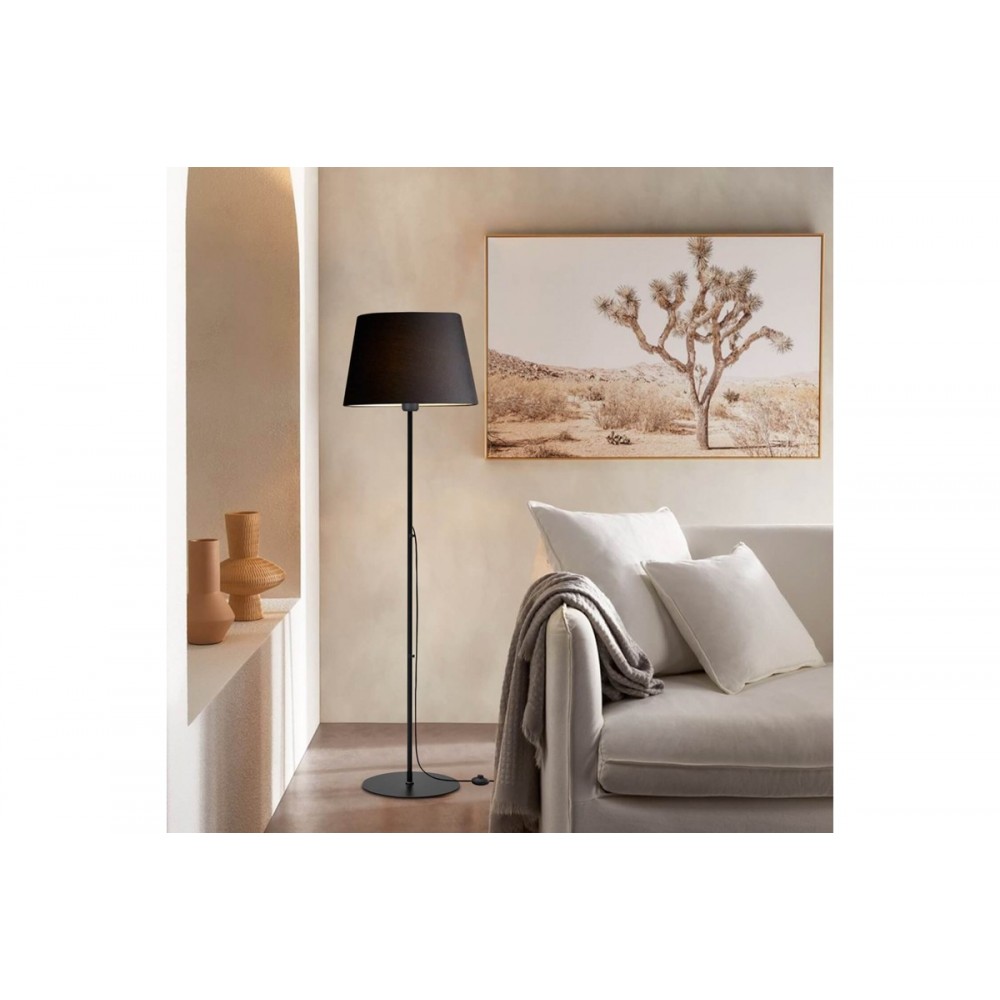 Φωτιστικό δαπέδου "LUMIDER" από μέταλλο/ύφασμα σε μαύρο χρώμα Φ35x152