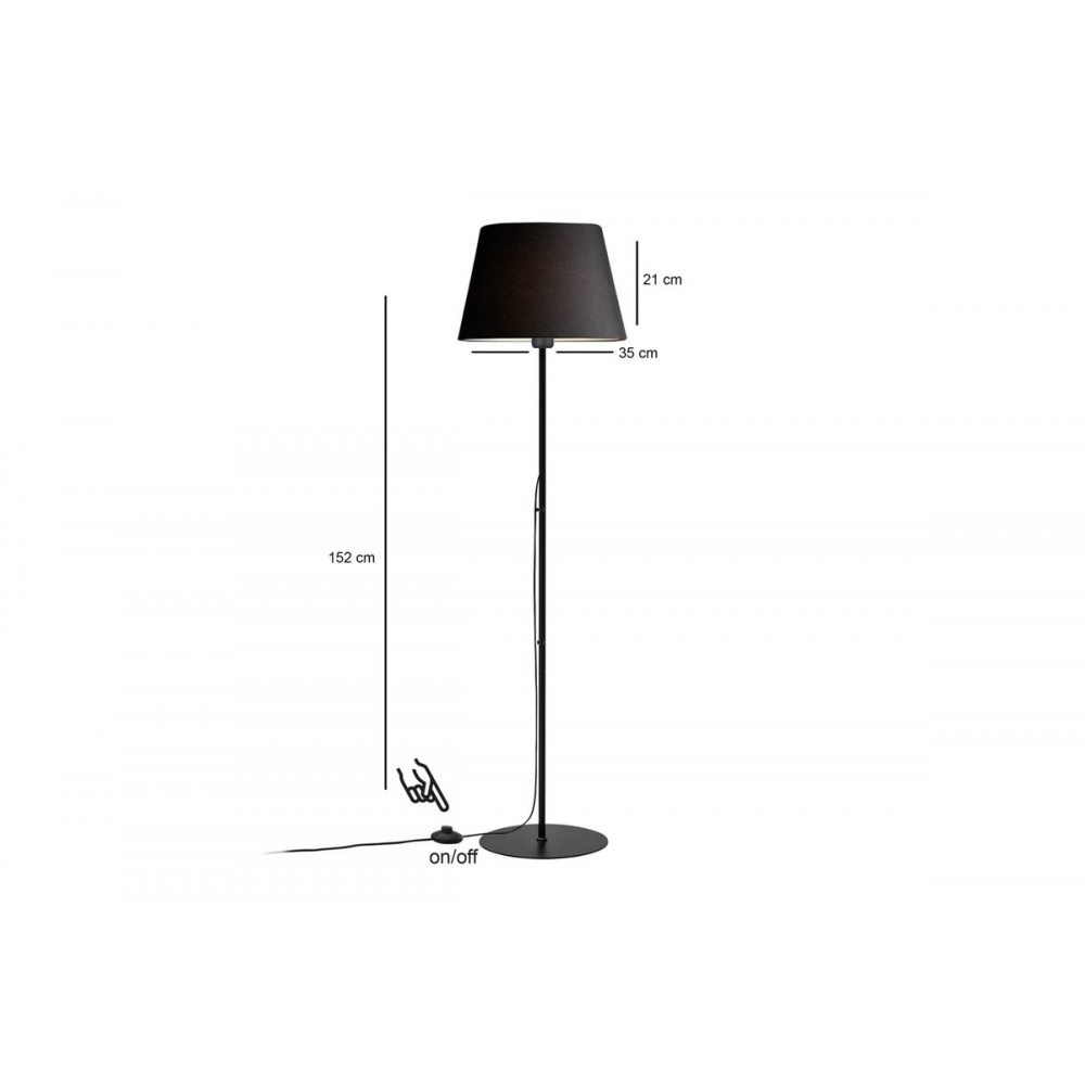Φωτιστικό δαπέδου "LUMIDER" από μέταλλο/ύφασμα σε μαύρο χρώμα Φ35x152