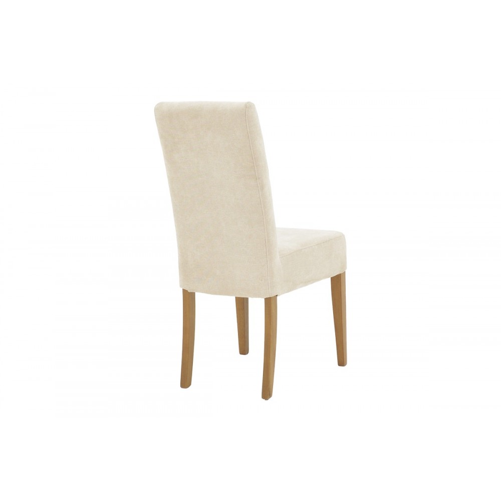 Καρέκλα "DITTA" από ύφασμα/ξύλο σε μπεζ/καρυδί χρώμα 45x58x96