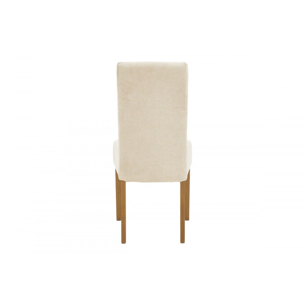 Καρέκλα "DITTA" από ύφασμα/ξύλο σε μπεζ/καρυδί χρώμα 45x58x96