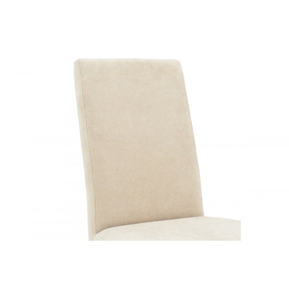 Καρέκλα "DITTA" από ύφασμα/ξύλο σε μπεζ/καρυδί χρώμα 45x58x96