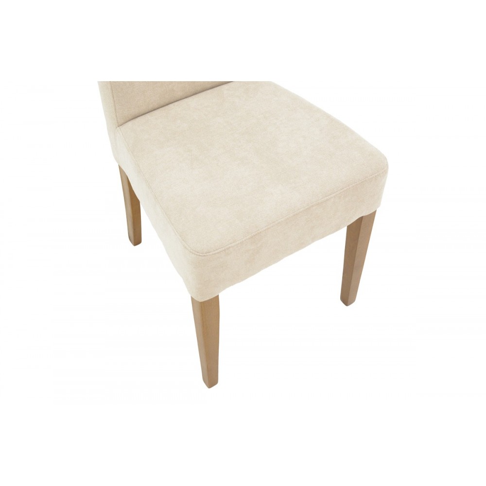 Καρέκλα "DITTA" από ύφασμα/ξύλο σε μπεζ/καρυδί χρώμα 45x58x96