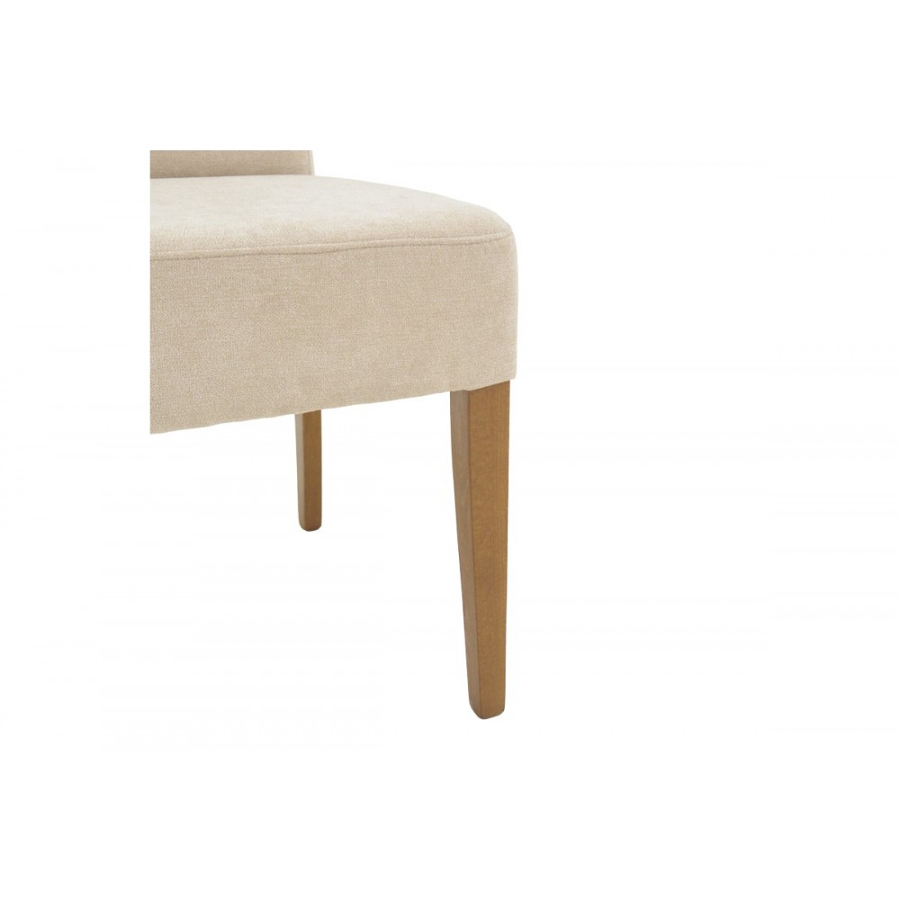 Καρέκλα "DITTA" από ύφασμα/ξύλο σε μπεζ/καρυδί χρώμα 45x58x96