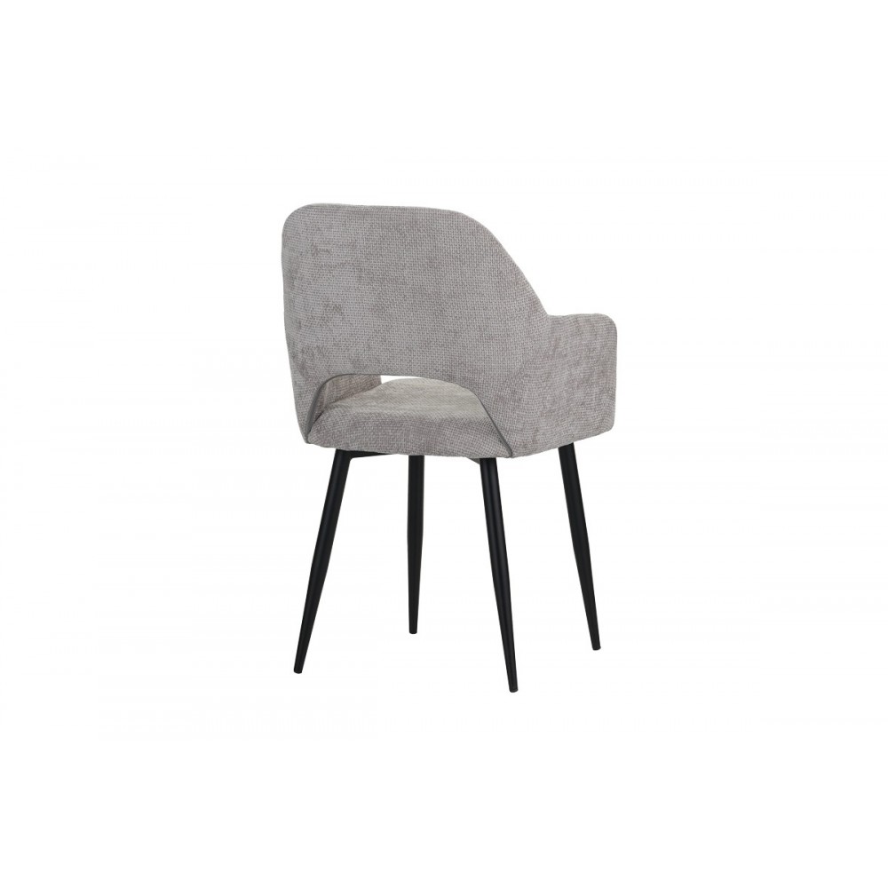 Πολυθρόνα "FACTOLS" από ύφασμα/μέταλλο σε γκρι/μπεζ χρώμα 53x61x84