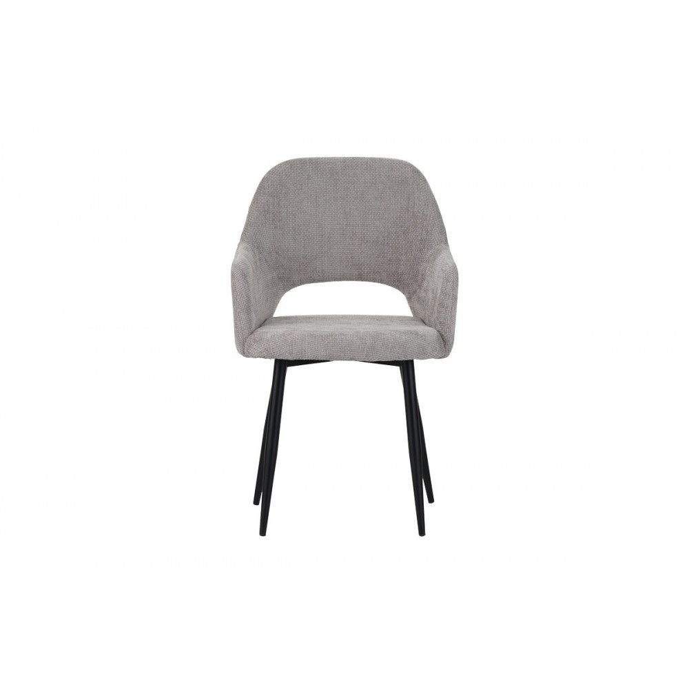 Πολυθρόνα "FACTOLS" από ύφασμα/μέταλλο σε γκρι/μπεζ χρώμα 53x61x84