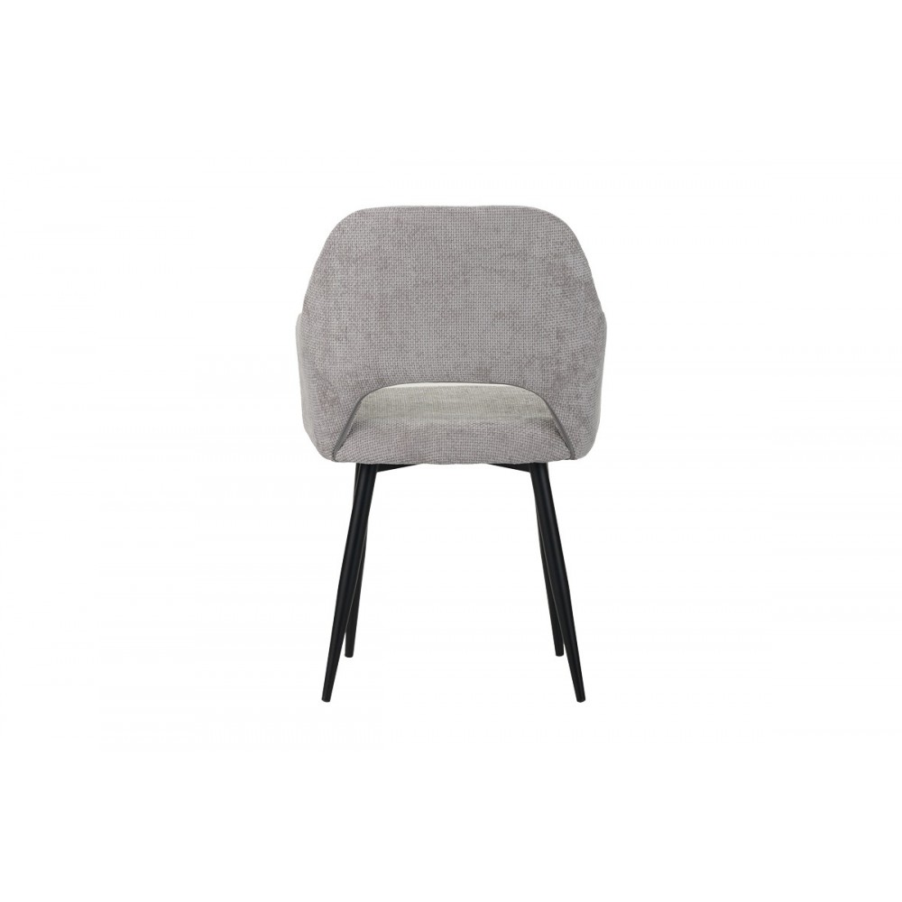 Πολυθρόνα "FACTOLS" από ύφασμα/μέταλλο σε γκρι/μπεζ χρώμα 53x61x84