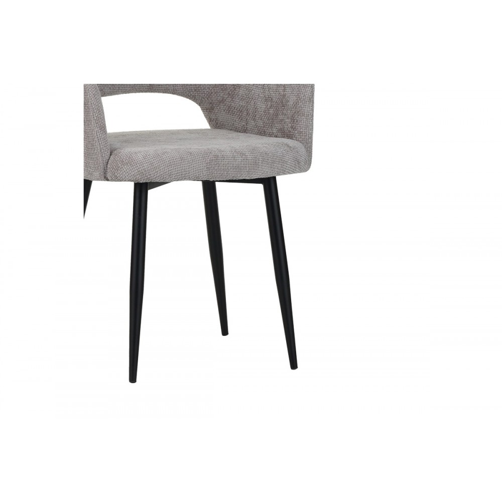 Πολυθρόνα "FACTOLS" από ύφασμα/μέταλλο σε γκρι/μπεζ χρώμα 53x61x84