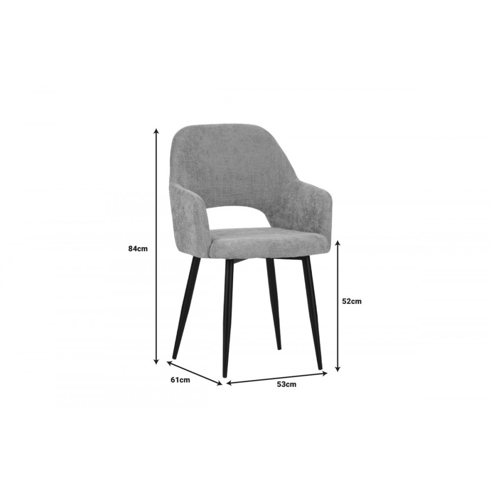 Πολυθρόνα "FACTOLS" από ύφασμα/μέταλλο σε γκρι/μπεζ χρώμα 53x61x84