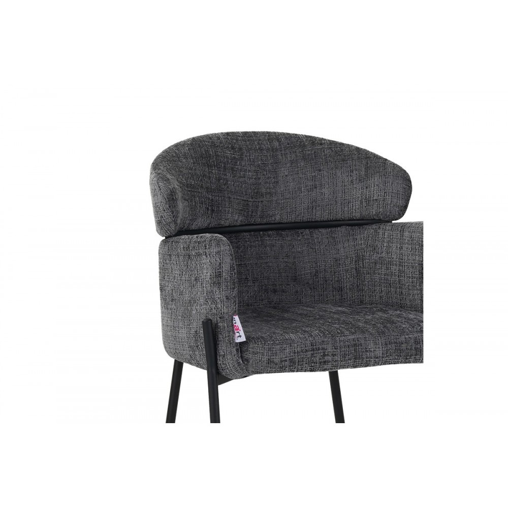 Πολυθρόνα "TOLERSE" από ύφασμα/μέταλλο σε γκρι/μαύρο χρώμα 58x57x80