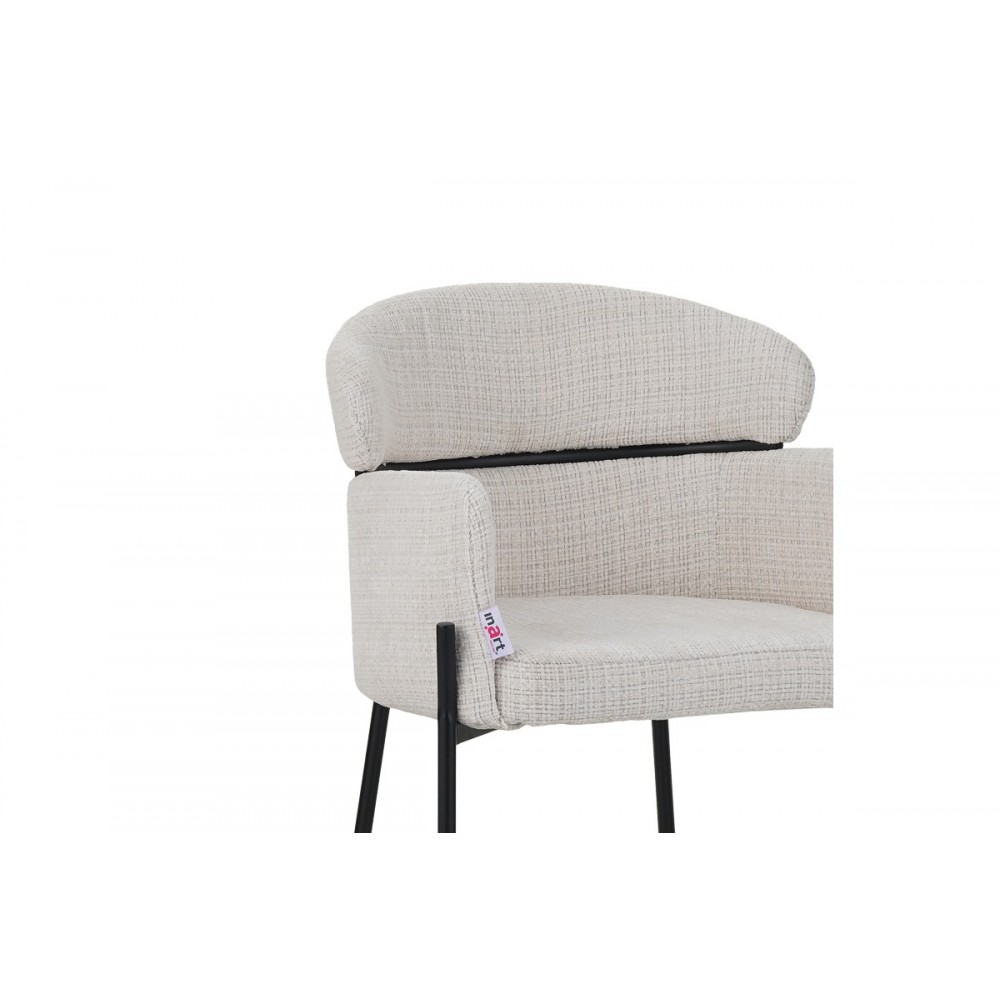 Πολυθρόνα "TOLERSE" από ύφασμα/μέταλλο σε μπεζ/μαύρο χρώμα 58x57x80