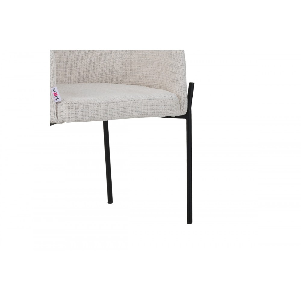 Πολυθρόνα "TOLERSE" από ύφασμα/μέταλλο σε μπεζ/μαύρο χρώμα 58x57x80