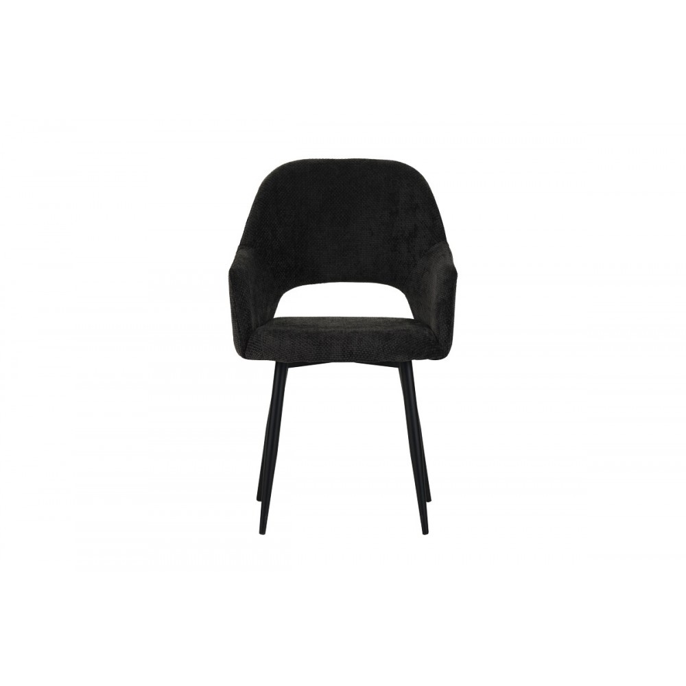 Πολυθρόνα "FACTOLS" από ύφασμα/μέταλλο σε μαύρο χρώμα 53x61x84