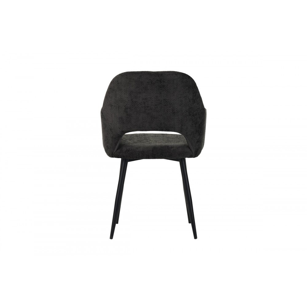 Πολυθρόνα "FACTOLS" από ύφασμα/μέταλλο σε μαύρο χρώμα 53x61x84