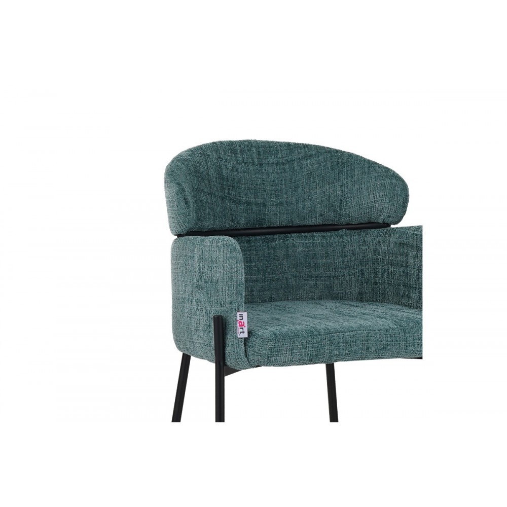 Πολυθρόνα "TOLERSE" από ύφασμα/μέταλλο σε πράσινο/μαύρο χρώμα 58x57x80