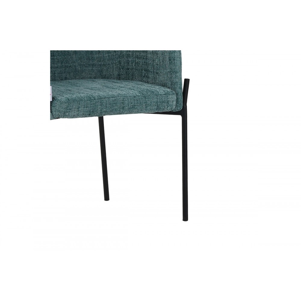 Πολυθρόνα "TOLERSE" από ύφασμα/μέταλλο σε πράσινο/μαύρο χρώμα 58x57x80