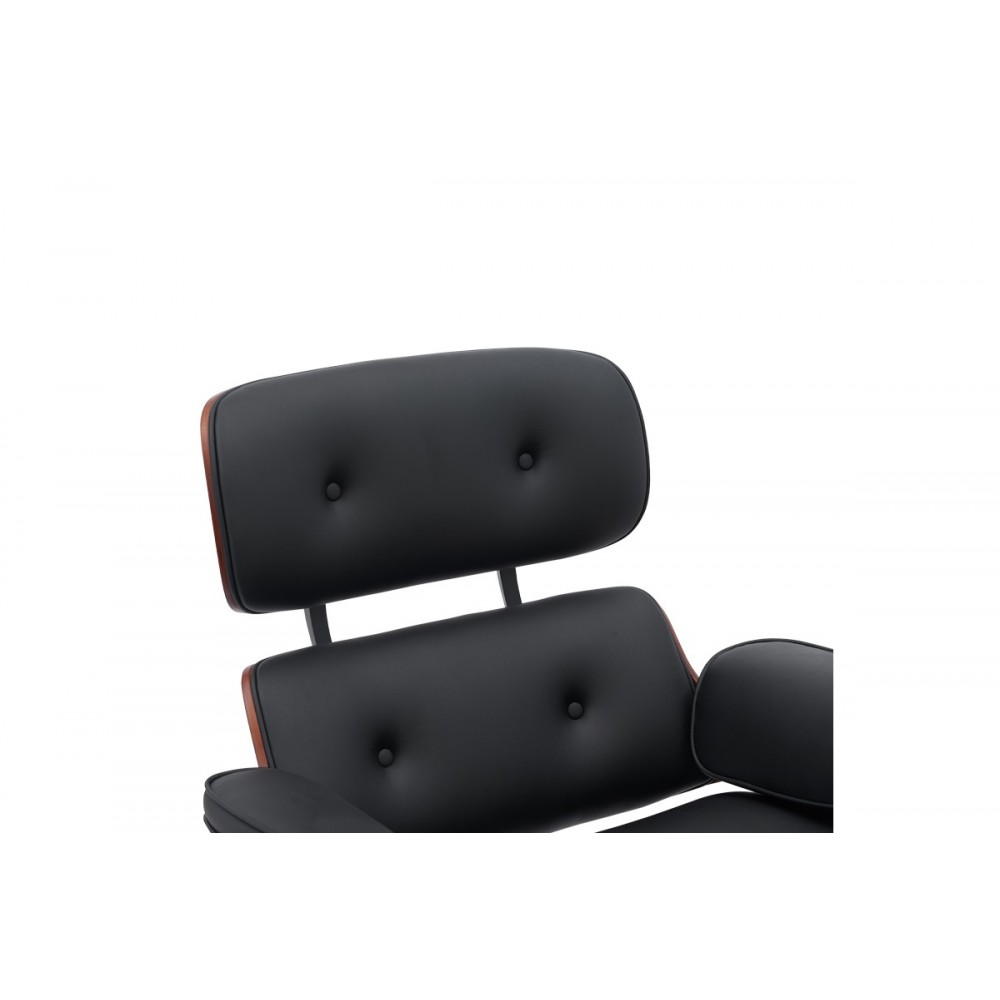 Καρέκλα γραφείου "KOBANE" από plywood/pu σε καρυδί/μαύρο χρώμα 84x75x113.5