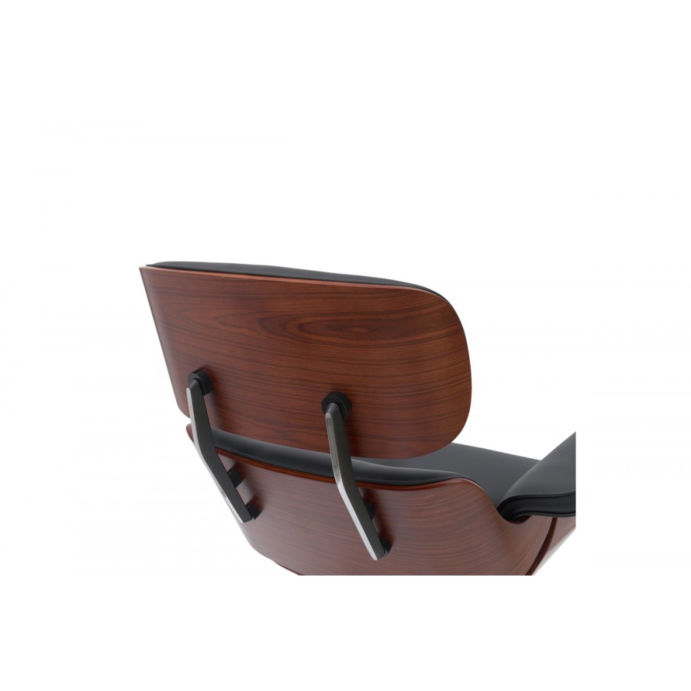 Καρέκλα γραφείου "KOBANE" από plywood/pu σε καρυδί/μαύρο χρώμα 84x75x113.5