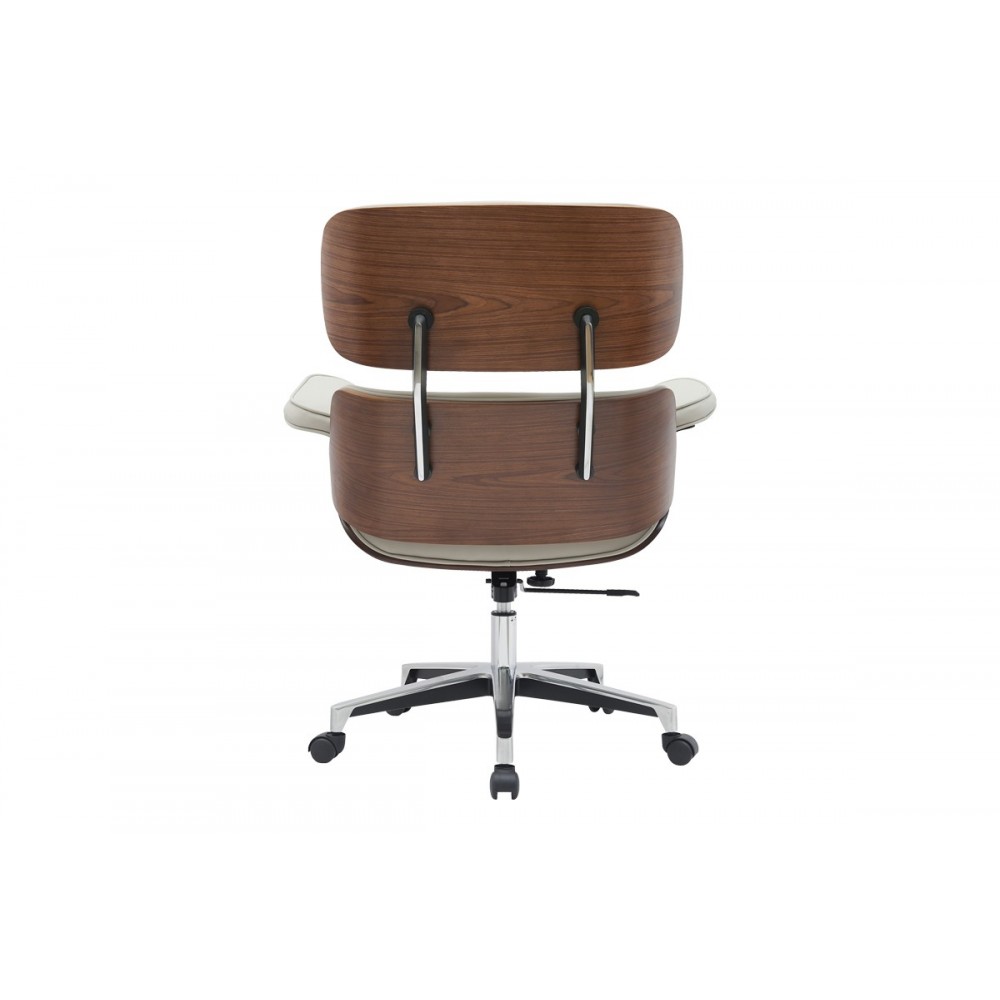 Καρέκλα γραφείου "KOBANE" από plywood/pu σε καρυδί/μπεζ χρώμα 84x75x113.5