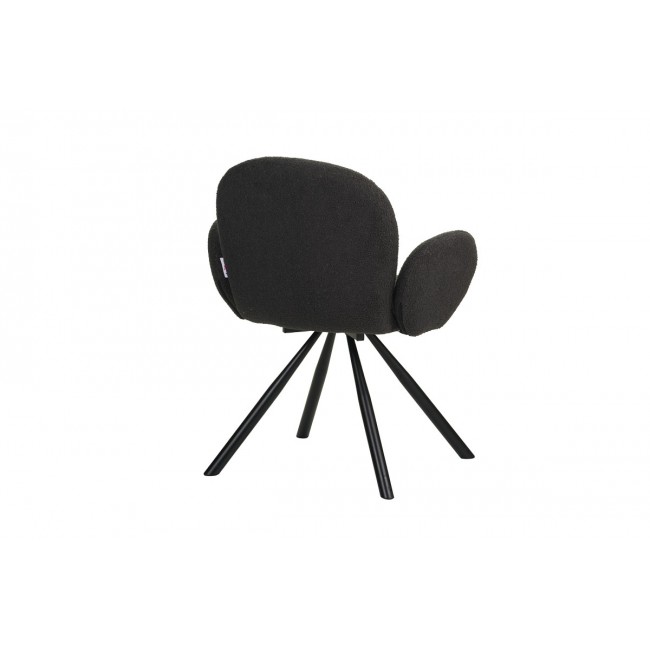 Πολυθρόνα "GARZELE" από μπουκλέ ύφασμα/μέταλλο σε ανθρακί/μαύρο χρώμα 68x66x82.5