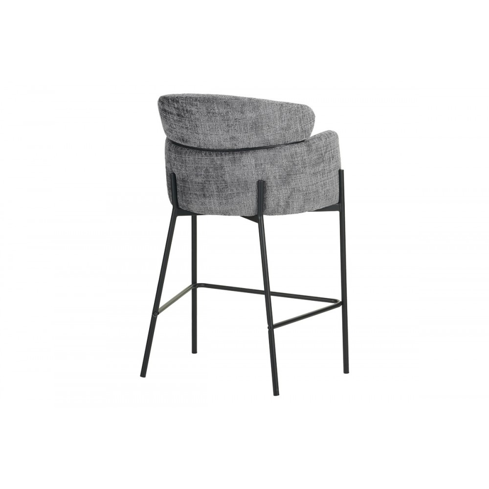 Σκαμπό μπαρ "TOLERSE" από ύφασμα/μέταλλο σε γκρι/μαύρο χρώμα 55x60x97