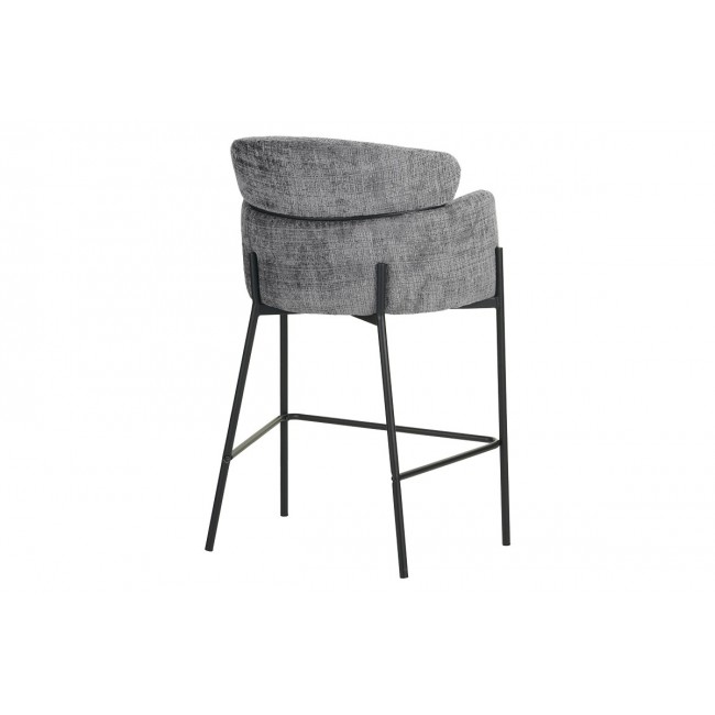 Σκαμπό μπαρ "TOLERSE" από ύφασμα/μέταλλο σε γκρι/μαύρο χρώμα 55x60x97