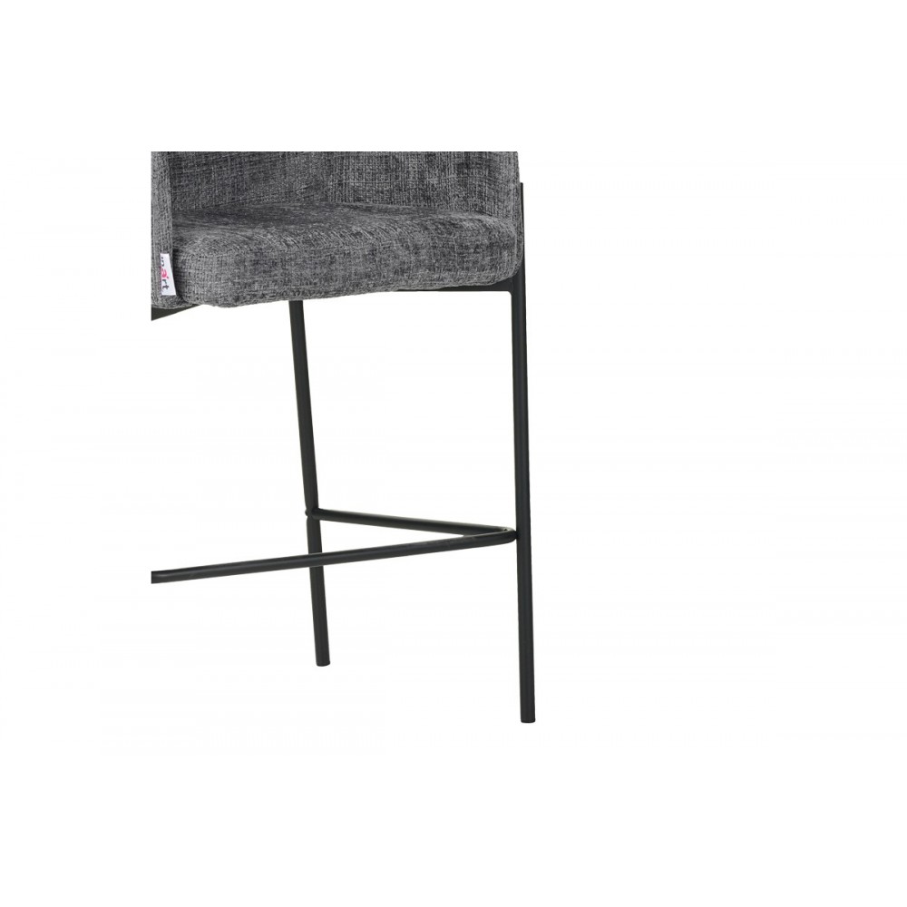 Σκαμπό μπαρ "TOLERSE" από ύφασμα/μέταλλο σε γκρι/μαύρο χρώμα 55x60x97