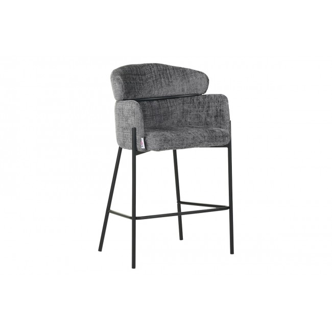 Σκαμπό μπαρ "TOLERSE" από ύφασμα/μέταλλο σε γκρι/μαύρο χρώμα 55x60x97