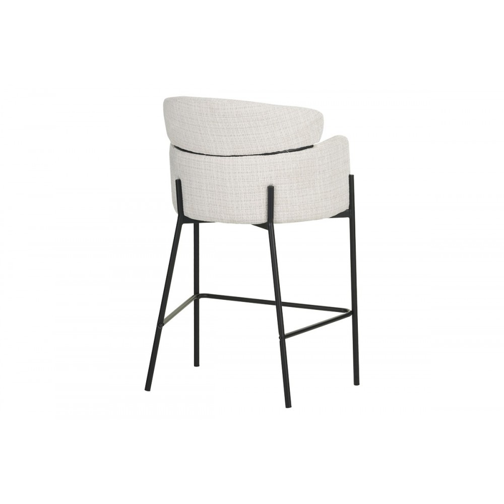 Σκαμπό μπαρ "TOLERSE" από ύφασμα/μέταλλο σε μπεζ/μαύρο χρώμα 55x60x97