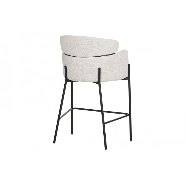 Σκαμπό μπαρ "TOLERSE" από ύφασμα/μέταλλο σε μπεζ/μαύρο χρώμα 55x60x97