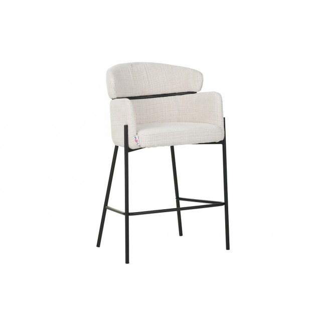 Σκαμπό μπαρ "TOLERSE" από ύφασμα/μέταλλο σε μπεζ/μαύρο χρώμα 55x60x97