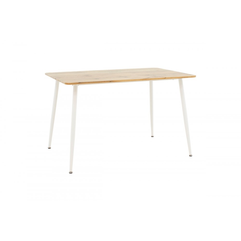 Τραπεζαρία 5τμχ "GASTON-CUBA" από PP/mdf σε λευκό/σονόμα χρώμα 120x80x75