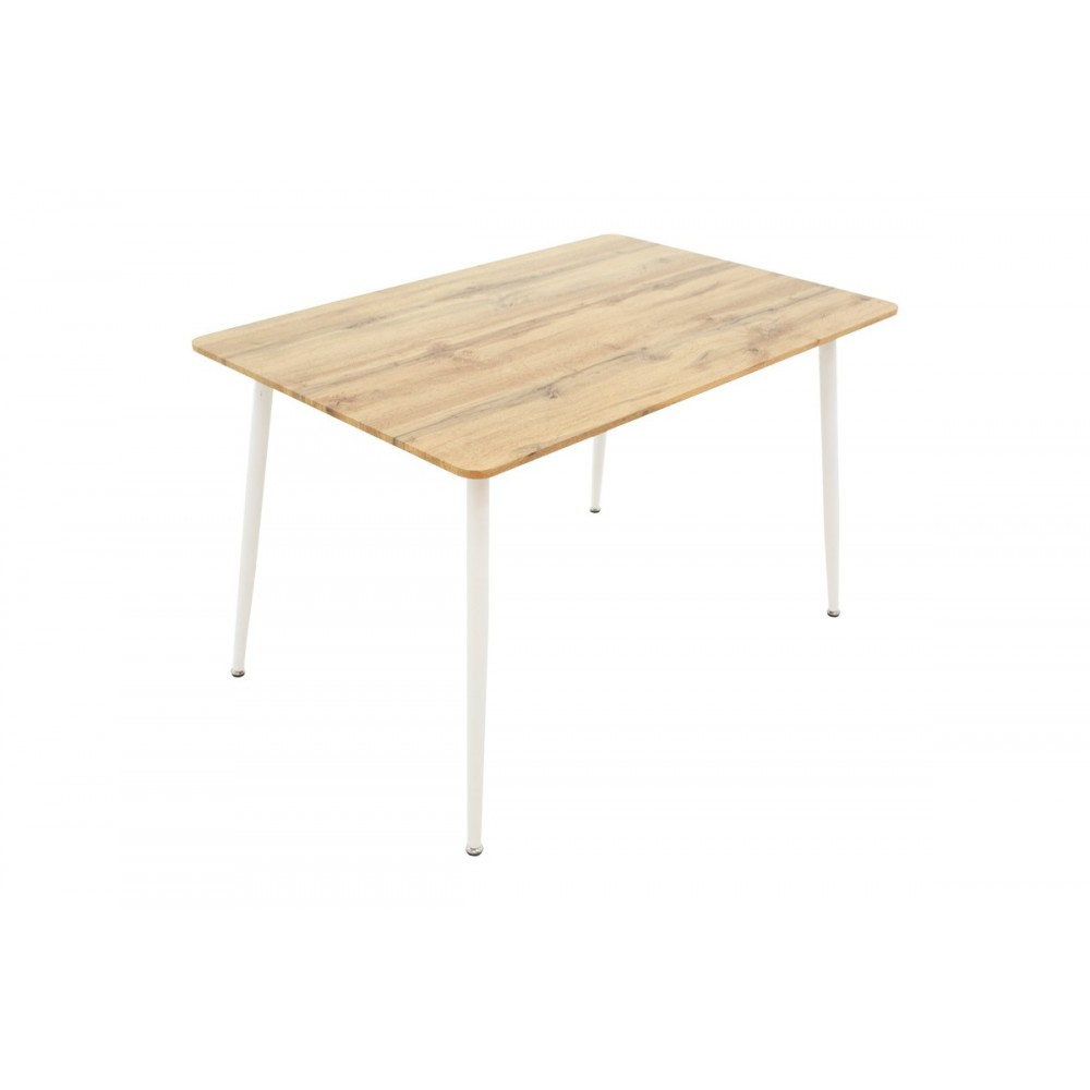 Τραπεζαρία 5τμχ "JULITA-CUBA" από PP/mdf σε λευκό/σονόμα χρώμα 120x80x75