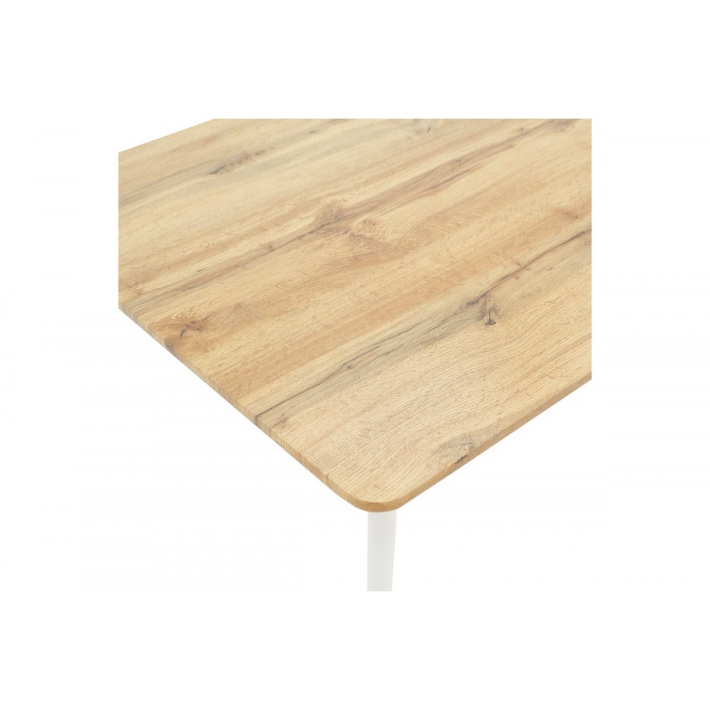 Τραπεζαρία 5τμχ "JULITA-CUBA" από PP/mdf σε λευκό/σονόμα χρώμα 120x80x75