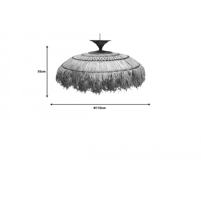 Φωτιστικό οροφής "PRELIERE" από sisal σε φυσικό χρώμα Φ110x55