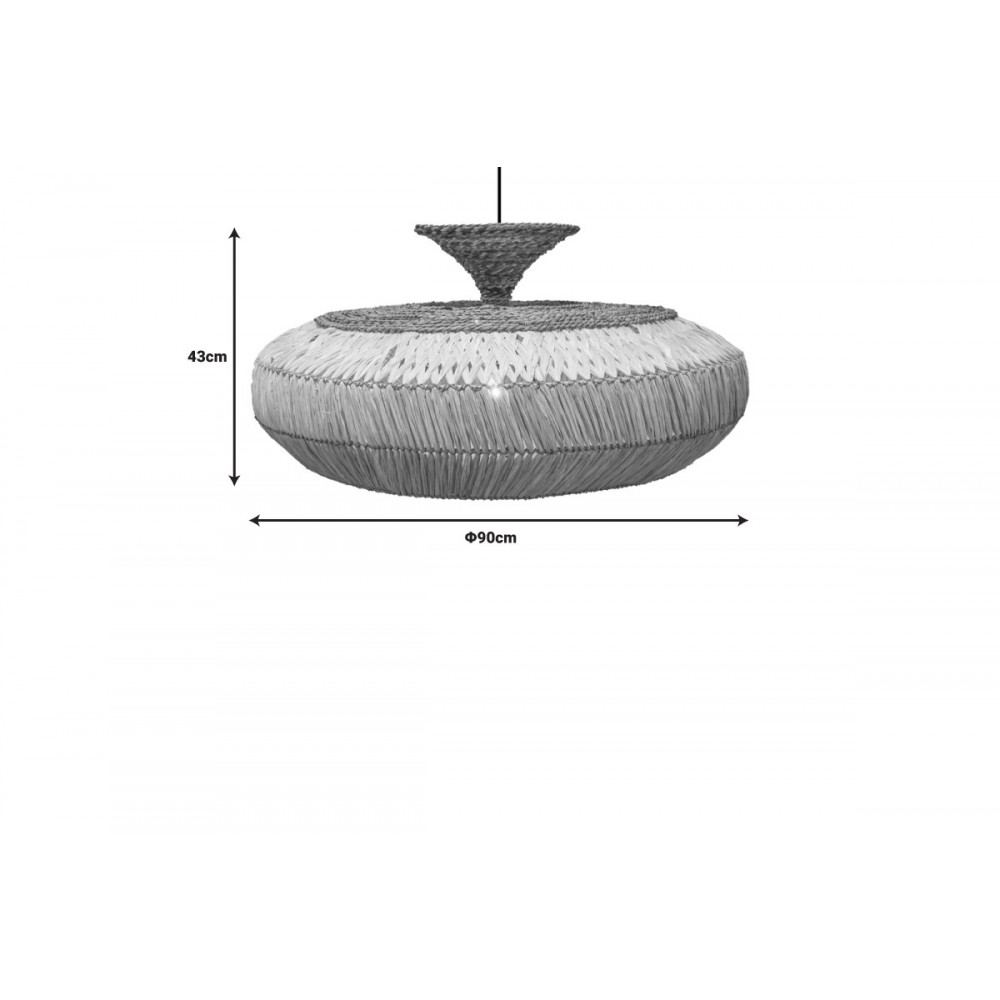 Φωτιστικό οροφής "LAFRENE" από sisal σε φυσικό χρώμα Φ90x43