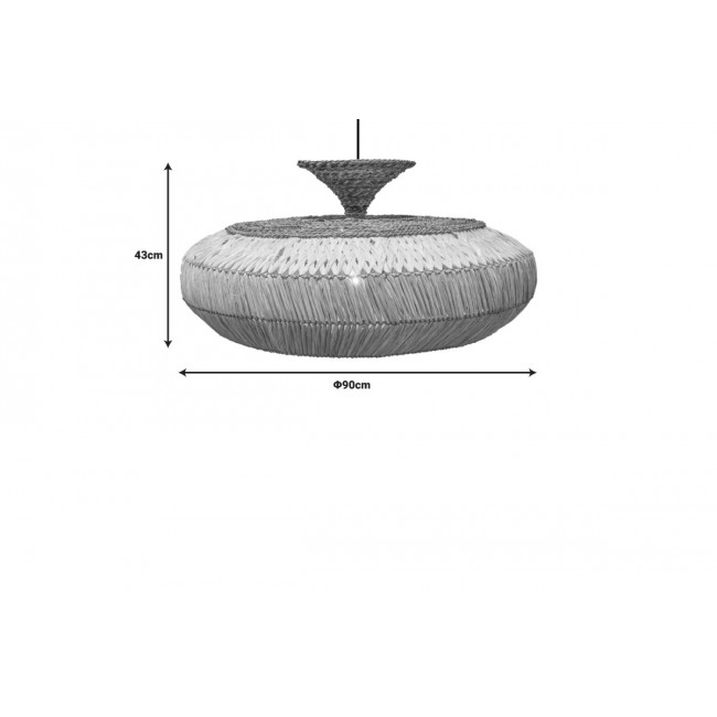 Φωτιστικό οροφής "LAFRENE" από sisal σε φυσικό χρώμα Φ90x43