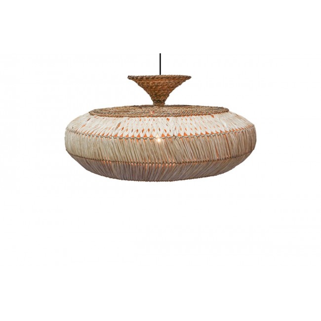 Φωτιστικό οροφής "LAFRENE" από sisal σε φυσικό χρώμα Φ90x43