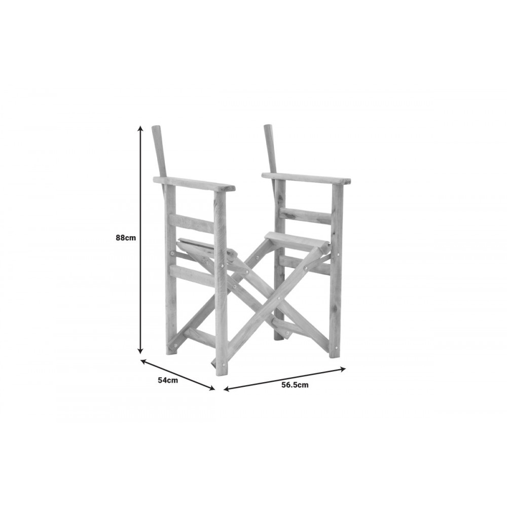 Σκελετός πολυθρόνας σκηνοθέτη "KOMPA" από ξύλο σε φυσικό χρώμα 56.5x54x88